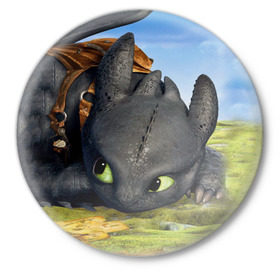 Значок с принтом Как приручить дракона в Тюмени,  металл | круглая форма, металлическая застежка в виде булавки | детский мультфильм | детям | для детей | дракон | как приручить дракона | мультик | мультфильм