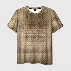 Мужская футболка 3D с принтом Джут в Тюмени, 100% полиэфир | прямой крой, круглый вырез горловины, длина до линии бедер | веревка | волокно | грубая | канат | мешковина | мешок | натуральное | плетение | роба | текстильное | ткань