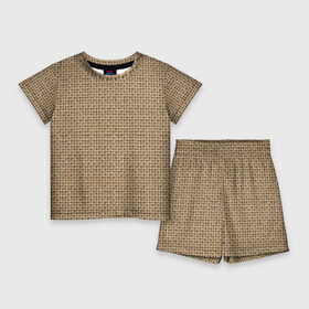 Детский костюм с шортами 3D с принтом Джут в Тюмени,  |  | веревка | волокно | грубая | канат | мешковина | мешок | натуральное | плетение | роба | текстильное | ткань