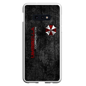 Чехол для Samsung S10E с принтом Umbrella corporation в Тюмени, Силикон | Область печати: задняя сторона чехла, без боковых панелей | Тематика изображения на принте: biohazard | evil | project alice | r.p.d | resident | амбрелла | вирус g | вирус т | грандж | зомби | зонт | йовович | клэр | леон | милла | обитель зла | умбрелла | элис