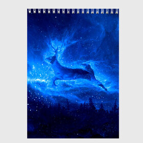 Скетчбук с принтом Северный олень в Тюмени, 100% бумага
 | 48 листов, плотность листов — 100 г/м2, плотность картонной обложки — 250 г/м2. Листы скреплены сверху удобной пружинной спиралью | Тематика изображения на принте: 2020 | deer | new year | winter | волшебство | звезды | зима | космос | лес | небо | новый год | ночь | олени | олень | охота | подарок | природа | рождество | с новым годом | сhristmas | север | северное сияние | синяя