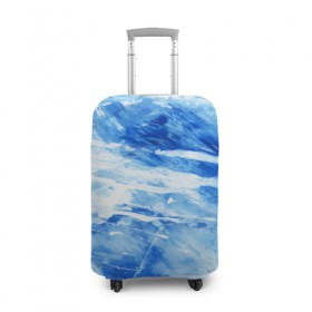 Чехол для чемодана 3D с принтом Вода акварель в Тюмени, 86% полиэфир, 14% спандекс | двустороннее нанесение принта, прорези для ручек и колес | 23 | 8 | абстракция | акварель | белый | вип | дизайн | коньки | красота | лед | мода | море | новинка | новый год | подарок | синий | снег | стритвир | топ | тренд | холод | художник