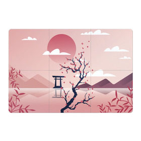 Магнитный плакат 3Х2 с принтом Японский мотив в Тюмени, Полимерный материал с магнитным слоем | 6 деталей размером 9*9 см | 23 | 8 | азия | вип | вишня | горы | дерево | дизайн | мода | небо | новинка | новый год | подарок | сакура | солнце | стритвир | топ | тренд | цветок | япония