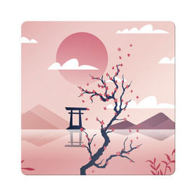 Магнит виниловый Квадрат с принтом Японский мотив в Тюмени, полимерный материал с магнитным слоем | размер 9*9 см, закругленные углы | Тематика изображения на принте: 23 | 8 | азия | вип | вишня | горы | дерево | дизайн | мода | небо | новинка | новый год | подарок | сакура | солнце | стритвир | топ | тренд | цветок | япония