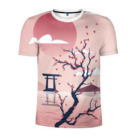 Мужская футболка 3D спортивная с принтом Японский мотив в Тюмени, 100% полиэстер с улучшенными характеристиками | приталенный силуэт, круглая горловина, широкие плечи, сужается к линии бедра | 23 | 8 | азия | вип | вишня | горы | дерево | дизайн | мода | небо | новинка | новый год | подарок | сакура | солнце | стритвир | топ | тренд | цветок | япония
