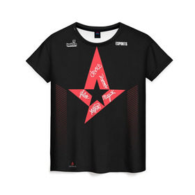 Женская футболка 3D с принтом Astralis (Jersey 2019) в Тюмени, 100% полиэфир ( синтетическое хлопкоподобное полотно) | прямой крой, круглый вырез горловины, длина до линии бедер | Тематика изображения на принте: 0x000000123 | 2019 | astralis | csgo | yersey | автограф | асталис | ксго