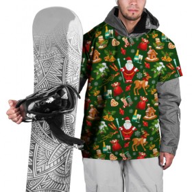 Накидка на куртку 3D с принтом Новогодний орнамент в Тюмени, 100% полиэстер |  | Тематика изображения на принте: 