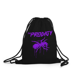 Рюкзак-мешок 3D с принтом The Prodigy в Тюмени, 100% полиэстер | плотность ткани — 200 г/м2, размер — 35 х 45 см; лямки — толстые шнурки, застежка на шнуровке, без карманов и подкладки | 90 е | the prodigy | кит флинт | музыка | муравей | панк | рок | техно | электро