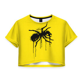 Женская футболка Cropp-top с принтом The Prodigy в Тюмени, 100% полиэстер | круглая горловина, длина футболки до линии талии, рукава с отворотами | 90 е | the prodigy | кит флинт | музыка | муравей | панк | рок | техно | электро