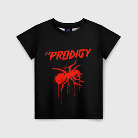 Детская футболка 3D с принтом The Prodigy в Тюмени, 100% гипоаллергенный полиэфир | прямой крой, круглый вырез горловины, длина до линии бедер, чуть спущенное плечо, ткань немного тянется | 90 е | the prodigy | кит флинт | музыка | муравей | панк | рок | техно | электро