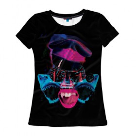 Женская футболка 3D с принтом The Prodigy в Тюмени, 100% полиэфир ( синтетическое хлопкоподобное полотно) | прямой крой, круглый вырез горловины, длина до линии бедер | 90 е | the prodigy | кит флинт | музыка | панк | рок | техно | электро