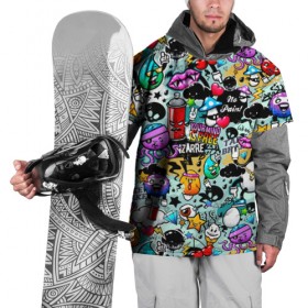 Накидка на куртку 3D с принтом Стикерпак в Тюмени, 100% полиэстер |  | Тематика изображения на принте: балончик | бомберы | граффити | краска | летняя | мололежная | мультяшечные | наклейки | стикерпак | стикеры | яркие