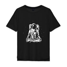 Мужская футболка хлопок Oversize с принтом Space Yoga в Тюмени, 100% хлопок | свободный крой, круглый ворот, “спинка” длиннее передней части | earth | express | futurama | galaxy | moon | nasa | planet | space | star | world | yoga | астронавт | вселенная | гагарин | галактика | звезда | звезды | земля | йога | космонавт | космос | луна | мир | н | наса | небо | планета | полёт