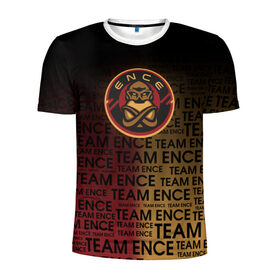 Мужская футболка 3D спортивная с принтом TEAM ENCE в Тюмени, 100% полиэстер с улучшенными характеристиками | приталенный силуэт, круглая горловина, широкие плечи, сужается к линии бедра | Тематика изображения на принте: ence | ence cs | ence cs go | ence esports | ence winstrike. | team ence