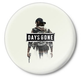 Значок с принтом Days Gone Poster в Тюмени,  металл | круглая форма, металлическая застежка в виде булавки | Тематика изображения на принте: 2019 | days gone | game | poster | ps4 | zombie | жизнь после | зомби | игра