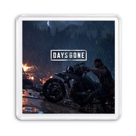 Магнит 55*55 с принтом Days Gone в Тюмени, Пластик | Размер: 65*65 мм; Размер печати: 55*55 мм | Тематика изображения на принте: 2019 | days gone | game | poster | ps4 | zombie | жизнь после | зомби | игра