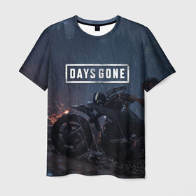Мужская футболка 3D с принтом Days Gone в Тюмени, 100% полиэфир | прямой крой, круглый вырез горловины, длина до линии бедер | 2019 | days gone | game | poster | ps4 | zombie | жизнь после | зомби | игра