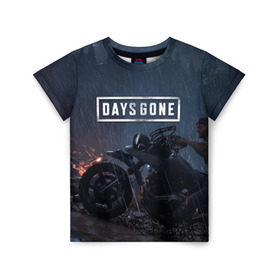 Детская футболка 3D с принтом Days Gone в Тюмени, 100% гипоаллергенный полиэфир | прямой крой, круглый вырез горловины, длина до линии бедер, чуть спущенное плечо, ткань немного тянется | 2019 | days gone | game | poster | ps4 | zombie | жизнь после | зомби | игра