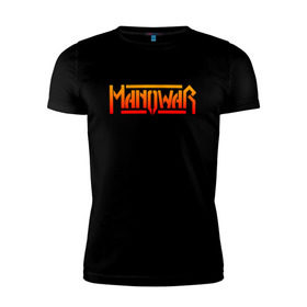 Мужская футболка премиум с принтом MANOWAR в Тюмени, 92% хлопок, 8% лайкра | приталенный силуэт, круглый вырез ворота, длина до линии бедра, короткий рукав | 