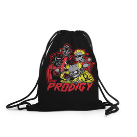 Рюкзак-мешок 3D с принтом The Prodigy в Тюмени, 100% полиэстер | плотность ткани — 200 г/м2, размер — 35 х 45 см; лямки — толстые шнурки, застежка на шнуровке, без карманов и подкладки | prodigy | the | бигбит | брейкбит | дарование | кит флинт | максим реалити | продиджи | синтипанк | техно | чудо