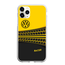 Чехол для iPhone 11 Pro матовый с принтом Volkswagen в Тюмени, Силикон |  | racer | авто | автолюбитель. volkswagen | гонщик | желто черная | колесо | машина | след | фольксваген | шина