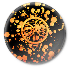 Значок с принтом The Prodigy в Тюмени,  металл | круглая форма, металлическая застежка в виде булавки | 