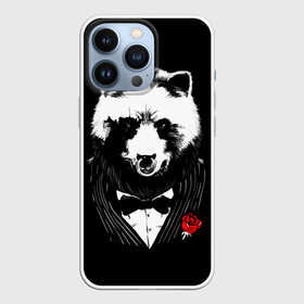 Чехол для iPhone 13 Pro с принтом Медведь авторитет в Тюмени,  |  | authority | bear | go | авторитет | аль капоне | бабочка | в носу | взгляд | галстук | графика | дикий | животное | иллюстрация | картинка | кольцо | костюм | красная | крестный | мафия | медведь | мода | отец