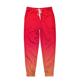 Мужские брюки 3D с принтом Оранжевый градиент в Тюмени, 100% полиэстер | манжеты по низу, эластичный пояс регулируется шнурком, по бокам два кармана без застежек, внутренняя часть кармана из мелкой сетки | 