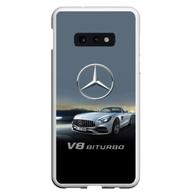 Чехол для Samsung S10E с принтом V8 Biturbo в Тюмени, Силикон | Область печати: задняя сторона чехла, без боковых панелей | Тематика изображения на принте: amg | cool | design | mercedes | mercedes benz | motorsport | power | prestige | race | sport car | status | автоспорт | гонка | дизайн | круто | мерседес | мощь | престиж | спорткар | статус