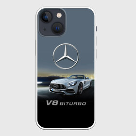 Чехол для iPhone 13 mini с принтом V8 Biturbo в Тюмени,  |  | Тематика изображения на принте: amg | cool | design | mercedes | mercedes benz | motorsport | power | prestige | race | sport car | status | автоспорт | гонка | дизайн | круто | мерседес | мощь | престиж | спорткар | статус