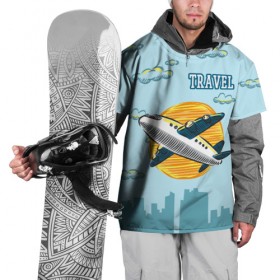 Накидка на куртку 3D с принтом Путешествия в Тюмени, 100% полиэстер |  | Тематика изображения на принте: travel | город | небо | облака | путешествия | самолет | солнце | тревел | туризм