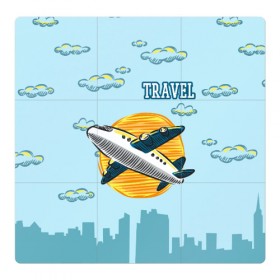 Магнитный плакат 3Х3 с принтом Путешествия в Тюмени, Полимерный материал с магнитным слоем | 9 деталей размером 9*9 см | Тематика изображения на принте: travel | город | небо | облака | путешествия | самолет | солнце | тревел | туризм