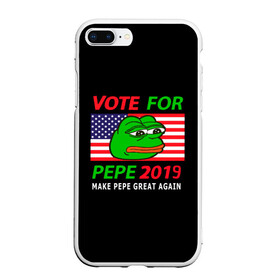 Чехол для iPhone 7Plus/8 Plus матовый с принтом Vote for pepe в Тюмени, Силикон | Область печати: задняя сторона чехла, без боковых панелей | Тематика изображения на принте: bad | dab | frog | good | kek | make pepe great again | pepe | sad | sad frog | vote for pepe | кек | лягушка | мем | мемы | пепе | со смыслом | фрог