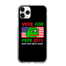 Чехол для iPhone 11 Pro матовый с принтом Vote for pepe в Тюмени, Силикон |  | bad | dab | frog | good | kek | make pepe great again | pepe | sad | sad frog | vote for pepe | кек | лягушка | мем | мемы | пепе | со смыслом | фрог