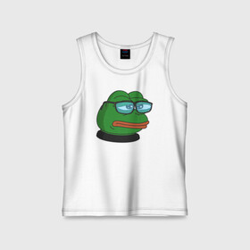 Детская майка хлопок с принтом Pepe в Тюмени,  |  | Тематика изображения на принте: bad | dab | frog | good | kek | make pepe great again | pepe | sad | sad frog | vote for pepe | кек | лягушка | мем | мемы | пепе | со смыслом | фрог