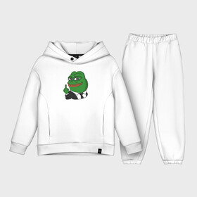 Детский костюм хлопок Oversize с принтом Pepe в Тюмени,  |  | bad | dab | frog | good | kek | make pepe great again | pepe | sad | sad frog | vote for pepe | кек | лягушка | мем | мемы | пепе | со смыслом | фрог