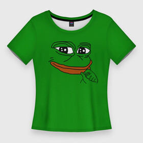 Женская футболка 3D Slim с принтом Pepe в Тюмени,  |  | bad | dab | frog | good | kek | make pepe great again | pepe | sad | sad frog | vote for pepe | кек | лягушка | мем | мемы | пепе | со смыслом | фрог