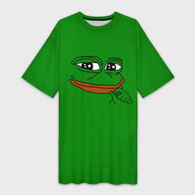 Платье-футболка 3D с принтом Pepe в Тюмени,  |  | bad | dab | frog | good | kek | make pepe great again | pepe | sad | sad frog | vote for pepe | кек | лягушка | мем | мемы | пепе | со смыслом | фрог