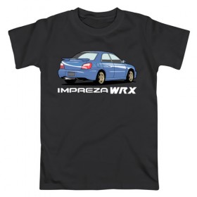 Мужская футболка хлопок с принтом Subaru Impreza WRX в Тюмени, 100% хлопок | прямой крой, круглый вырез горловины, длина до линии бедер, слегка спущенное плечо. | impreza wrx | subaru | subaru impreza | subaru impreza wrx | wrx