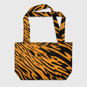 Пляжная сумка 3D с принтом Тигр в Тюмени, 100% полиэстер | застегивается на металлическую кнопку; внутренний карман застегивается на молнию. Стенки укреплены специальным мягким материалом, чтобы защитить содержимое от несильных ударов
 | животное | зверь | кардашьян | ким | кот | лев | оранжевый | полосы | рыжий | тигр | черный