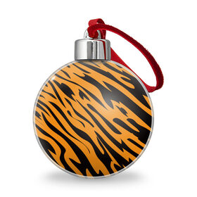 Ёлочный шар с принтом Тигр в Тюмени, Пластик | Диаметр: 77 мм | животное | зверь | кардашьян | ким | кот | лев | оранжевый | полосы | рыжий | тигр | черный