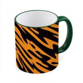 Кружка 3D с принтом Тигр в Тюмени, керамика | ёмкость 330 мл | Тематика изображения на принте: животное | зверь | кардашьян | ким | кот | лев | оранжевый | полосы | рыжий | тигр | черный