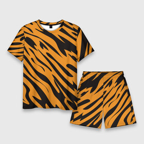 Мужской костюм с шортами 3D с принтом Тигр в Тюмени,  |  | животное | зверь | кардашьян | ким | кот | лев | оранжевый | полосы | рыжий | тигр | черный