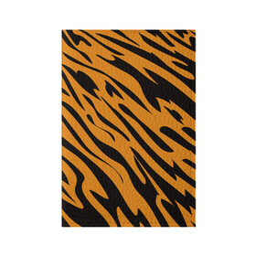 Обложка для паспорта матовая кожа с принтом Тигр в Тюмени, натуральная матовая кожа | размер 19,3 х 13,7 см; прозрачные пластиковые крепления | животное | зверь | кардашьян | ким | кот | лев | оранжевый | полосы | рыжий | тигр | черный