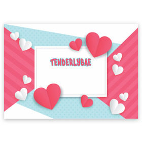Поздравительная открытка с принтом Tenderlybae в Тюмени, 100% бумага | плотность бумаги 280 г/м2, матовая, на обратной стороне линовка и место для марки
 | tenderlybae | twitch | амина | бэйби | в маске | малышка | мирзоева | мэйби | нежная | стримерша | тендерлибае | тендерлибэй