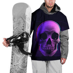 Накидка на куртку 3D с принтом Токсичный череп в Тюмени, 100% полиэстер |  | 3d | 3д | голограмма | иллюзия | кости | розовый | синий | скелет | ультра | фиолетовый | череп | черный