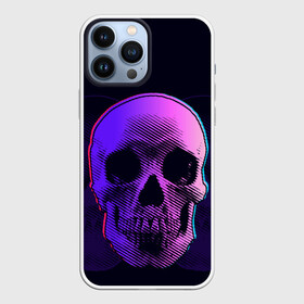 Чехол для iPhone 13 Pro Max с принтом Токсичный череп в Тюмени,  |  | 3d | 3д | голограмма | иллюзия | кости | розовый | синий | скелет | ультра | фиолетовый | череп | черный