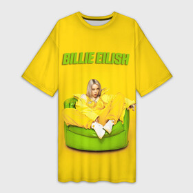 Платье-футболка 3D с принтом Billie Eilish в Тюмени,  |  | bilie | billi | billie | eilish | eillish | elish | ellish | eyes | ocean | pop music | айлиш | алиш | били | билли | музыка | певица | поп | эйлиш | элиш