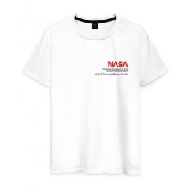 Мужская футболка хлопок с принтом NASA (staff uniform) в Тюмени, 100% хлопок | прямой крой, круглый вырез горловины, длина до линии бедер, слегка спущенное плечо. | administration | aeronautics | apollo | gemini | national | skylab | space | аполлон | исследование | космическое | космос | наса | полёты | пространство | ракеты | союз | униформа