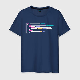 Мужская футболка хлопок с принтом Подсветка синтаксиса кода в Тюмени, 100% хлопок | прямой крой, круглый вырез горловины, длина до линии бедер, слегка спущенное плечо. | Тематика изображения на принте: 1с | c | highlighter | java | javascript | php | programmer | sql | syntax | код | компьютер | программа | с++ | сисадмин